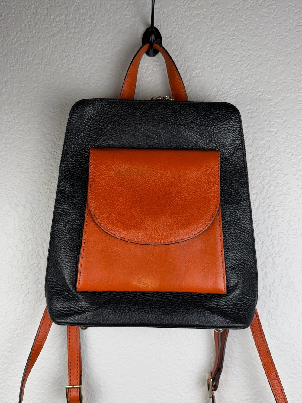 DIVINA FIRENZE Leather Backpack Crossbody Purse Made in Italy